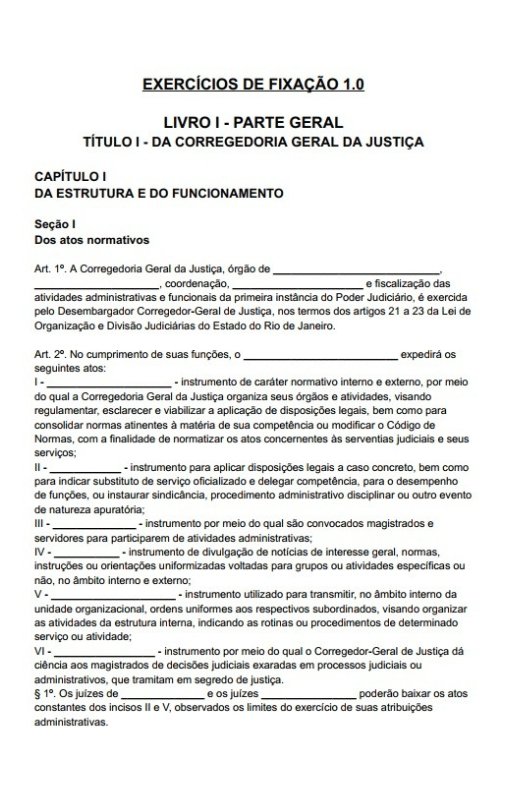 Todas as 4 leis em formato de exercício de fixação, que consiste no preenchimento de lacunas na lei, na versão 1.0 (com menos lacunas) e na versão 2.0 (com mais lacunas)