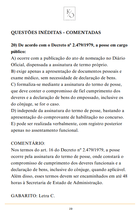 Questão estatuto